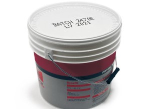 Kunststoffeimer mit Kennzeichnung auf dem Deckel
